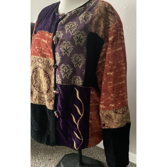 Julia Kim Women’s Embroidered Boho/hippie Patchwork Jacket Size L - Picture 3 of 6